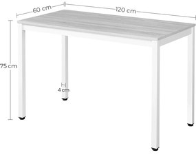 Czarny stół jadalny z blatem w rustykalnym brązowym dekorze TESSA 120x60 cm