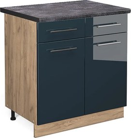 Szafka dolna do kuchni ciemnoniebieski wysoki połysk 80x60x82 fame-line