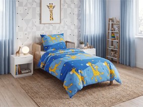 PrzytulneMieszkanie.pl PrzytulneMieszkanie.pl Bawełniana pościel do łóżeczka Żyrafa niebieska