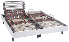 Zestaw relaksacyjny z płytek i listewek 100% lateksu 5-strefowy MENELAS marki  Ysmée - Kolor biały - 2x80x200cm - silniki OKIN