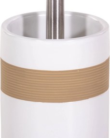 Ceramiczny pojemnik na szczotkę BEIGE + szczotka WC