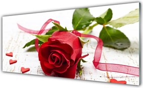 Panel Szklany Pączek Róży w Porannej Rosie