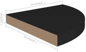 Czarna narożna półka ścienna F6-R65