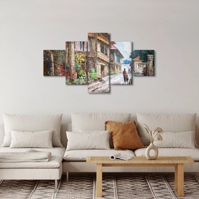 Obraz filipińskiej wioski, Azja (125x70 cm)