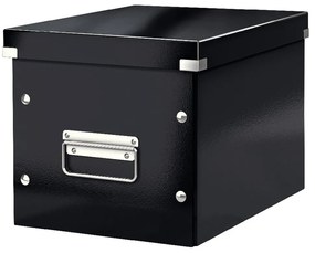 Czarny kartonowy pojemnik z pokrywką 26x26x24 cm Click&amp;Store – Leitz
