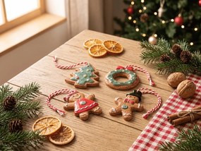 Zestaw 4 szt. ozdób świątecznych GINGERBREADS 6 cm