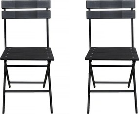 Zestaw 2 skladanych plastikowych krzesel ogrodowych "Tenerife" – antracytowo-szary