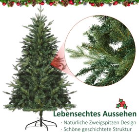 Choinka HOMCOM 1,5m, Sztuczna Tanne z 946 Gałęziami i Metalowym Stojakiem, PVC, Zielona Ø95 x 150H cm