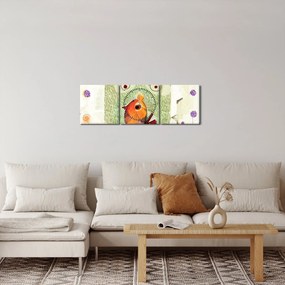 Obraz- Dusza ptaka (z zegarem) (90x30 cm)