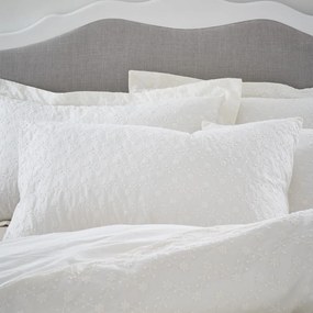 Biała bawełniana pościel jednoosobowa 135x200 cm French Knot Jacquard – Bianca