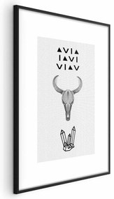 Plakat Zwierzęca czaszka 21x30 cm z ramą czarną z marginesem ARTGEIST B