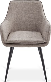 Krzesło Tapicerowane do Jadalni EDRICK Brązowe Nowoczesne Loft