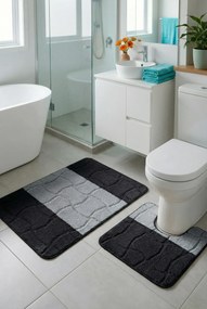 Czarne antypoślizgowe dywaniki łazienkowe P5-D11