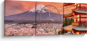 Obraz - Fujiyoshida, Japonia (z zegarem) (90x30 cm)