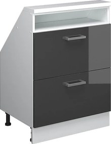 Szafka kuchenna na dach skośny antracyt wysoki połysk 60x46x81.6 r-line