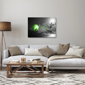 Obraz na szkle - zielone abstrakcyjne kule (70x50 cm)