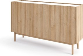 Komoda: 3 drzwi, 6 półek, Dąb Riviera, 144 cm x 83 cm x 37 cm