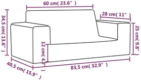 Pluszowa sofa dla dziecka szara w gwiazdki - Hallker 3X