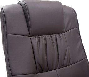 HOMCOM Fotel do Masażu Relax z Podnóżkiem 10 Punktów Wibracji Elegancki Brązowy | Aosom PL