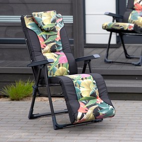 Fotel ogrodowy z podnóżkiem Mijas Plus Black Edition D002-07PB / G052-23IB PATIO