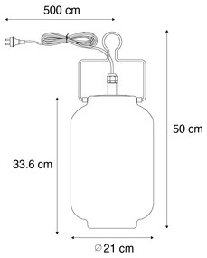 Zewnetrzna Inteligentna wisząca lampa zewnętrzna biała 20 cm z WiFi A60 - Pion Nowoczesny Oswietlenie zewnetrzne