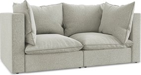 2-osobowa kanapa modułowa - z tkaniny welwetowej - jasny szary - MANAO