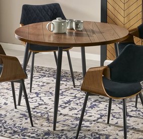 Okrągły stół do jadalni z orzechowym blatem Barry Halmar
