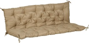 Outsunny Poduszka na ławkę dla 3 osób 150x98x8 cm, z paskami, na meble ogrodowe ławkę huśtawkową, Khaki