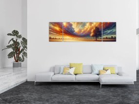 Obraz – Drzewo na polu (170x50 cm)