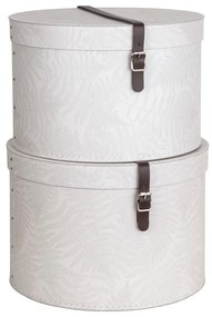 Kremowe kartonowe pojemniki zestaw 2 szt. z pokrywką ø 37,5x25,5 cm Rut Paper Laminate – Bigso