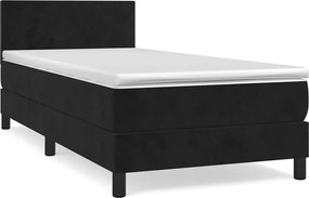 Kontynentalne czarne łóżko z materacem 90x200 L6-P81