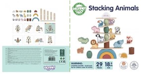Woopie green balansujące drewniane zwierzęta układanka w stosy fsc