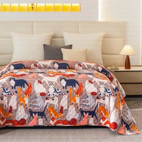 Narzuta na łóżko CATMOSPHERE, kolorowa Rozmiar: 170 x 210 cm