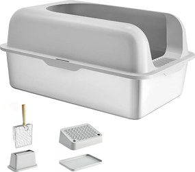 Kuweta dla Kota, SucceBuy XL, Kuweta dla Kota, Głęboka na 15.24 CM, Bezwonna, ze Stali Nierdzewnej z Podnóżkiem