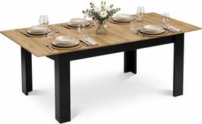 Stół rozkładany 120-160x80 cm Faro 055, dąb artisan/czarne nogi