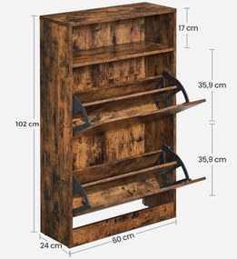 Szafka na buty z 2 uchylnymi półkami Salto 040