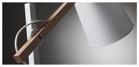 Biała lampa stołowa z litego drewna akacjowego z tekstylnym kloszem (wysokość 65 cm) Kosta – Kave Home