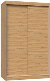 Szafa przesuwna z półkami i drążkiem dąb artisan 120 cm S7-D32