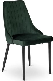 Krzesło Tapicerowane do Jadalni BARI Zielone Welurowe Nowoczesne