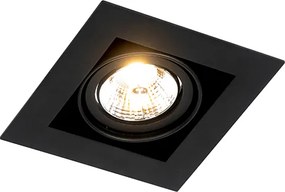 Zestaw 6 nowoczesnych regulowanych reflektorów wpuszczanych czarnych - Oneon 70