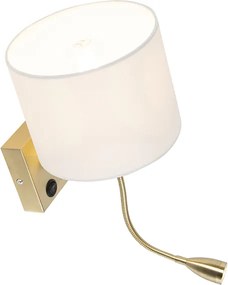 Inteligentna lampa ścienna złota z białym kloszem w tym Wifi A60 - Brescia