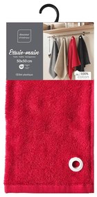 Czerwony bawełniany ręcznik frotte 50x50 cm Cuistot – douceur d'intérieur