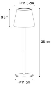 Zewnetrzna Lampa stołowa czarna z wbudowanym ściemniaczem i ładowaniem LED IP54 - Murdock Nowoczesny Oswietlenie zewnetrzne
