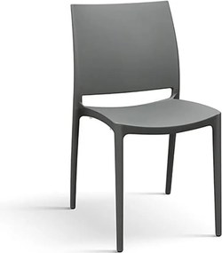 Zestaw 6 szarych krzeseł polipropylenowych do sztaplowania - NORTH BEACH