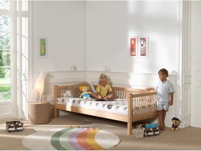 Łóżko dziecięce z litego drewna bukowego ze stelażem 90x200 cm w naturalnym kolorze Forrest – Vipack