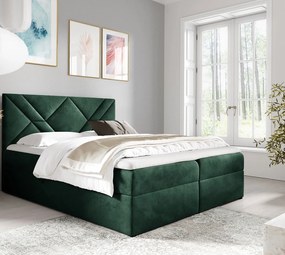 Zielone łóżko kontynentalne z pojemnikiem 5 rozmiarów D1-G05