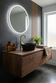 Czarna ceramiczna umywalka nablatowa G1-T65