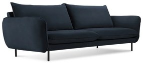 Ciemnoniebieska aksamitna sofa 200 cm Vienna – Cosmopolitan Design