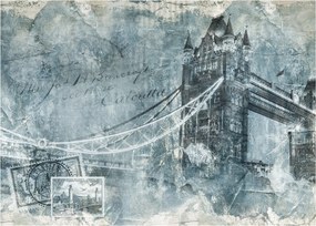 Obraz na szkle - Tower Bridge w chłodnych odcieniach (70x50 cm)