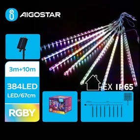 Aigostar - Solarny łańcuch LED 384xLED/13m IP65 wielokolorowy
